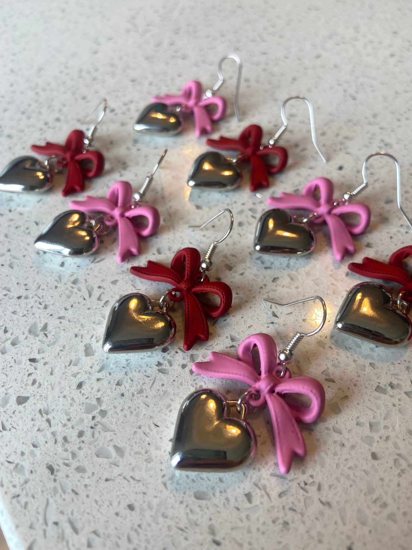 Red Bow Earrings
