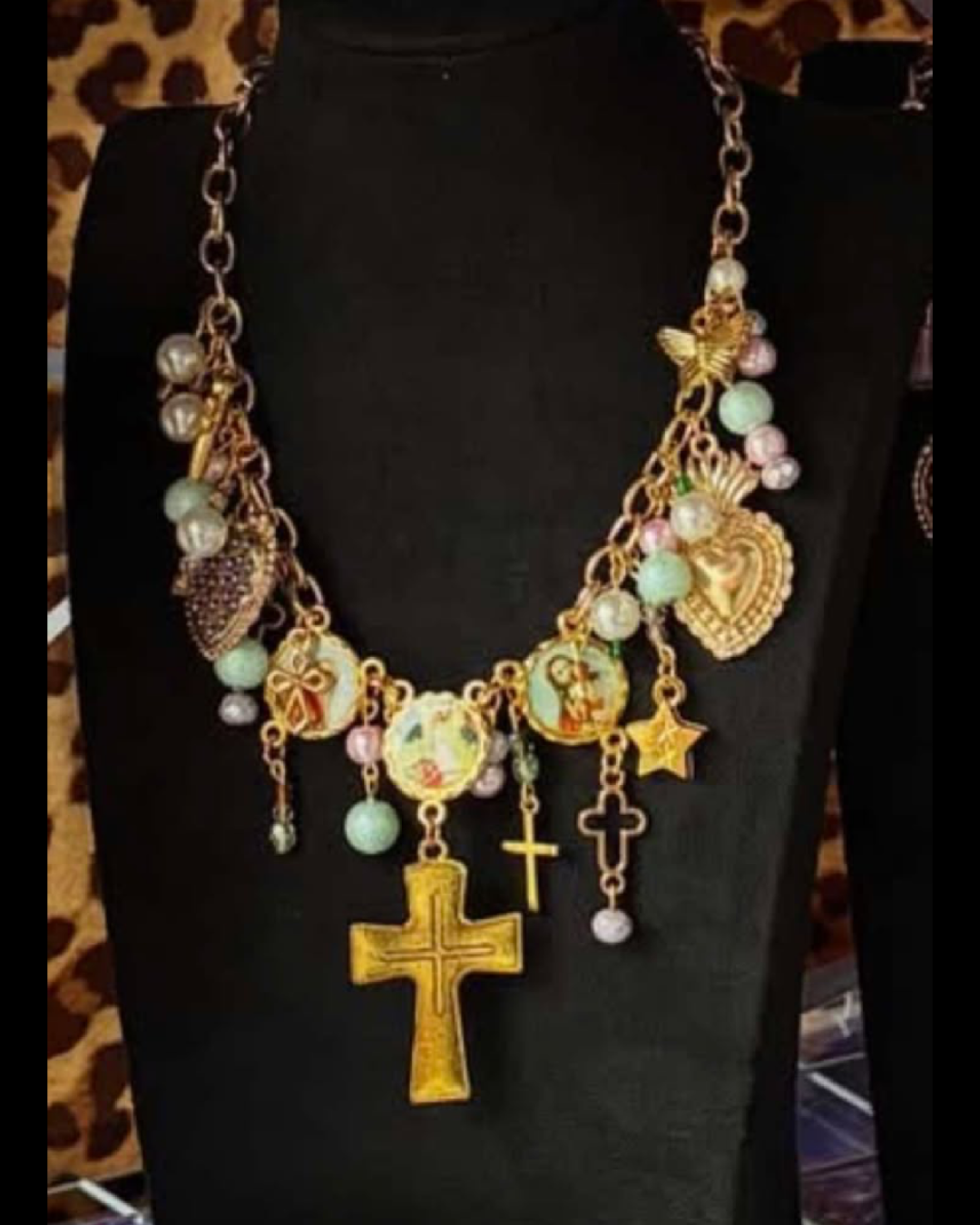 Gold coloured religious heart