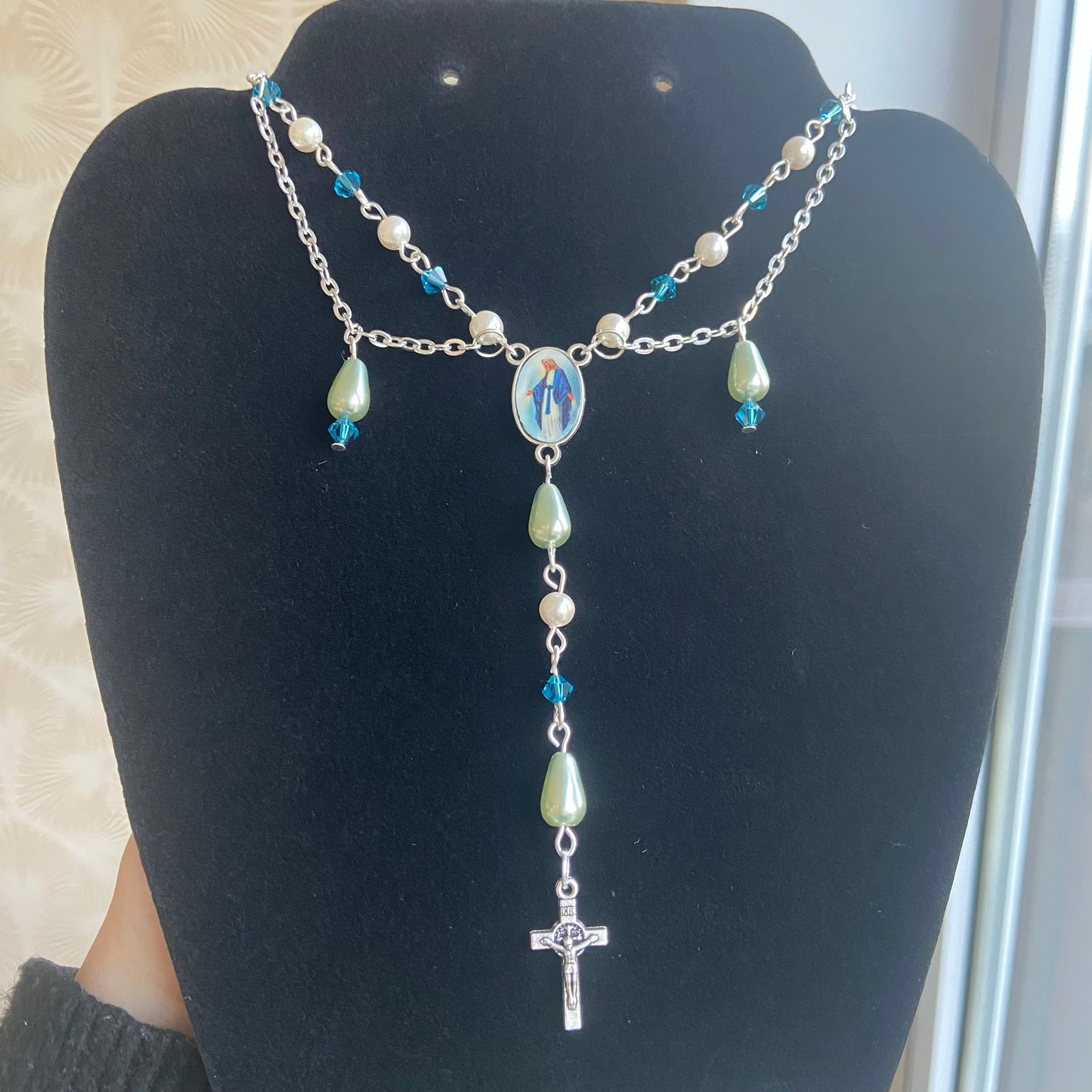 Mother Mary Rosary Necklace