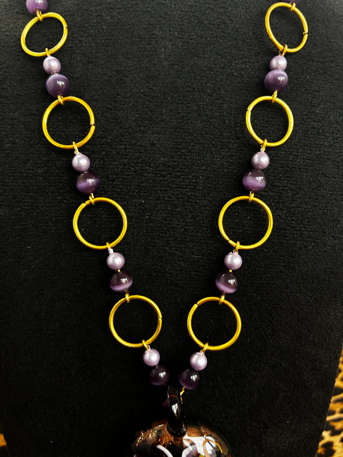 Purple Gold Orchid Necklace