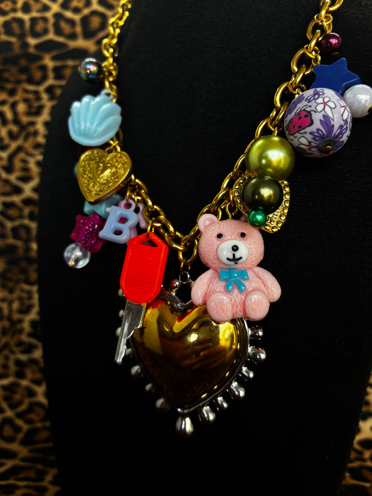 Gold ChaosCore Bear Key Necklace