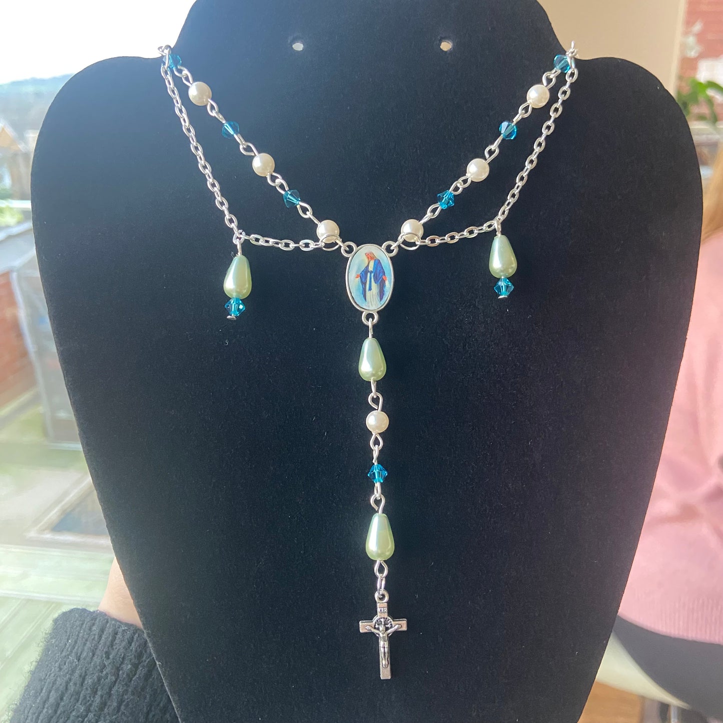 Mother Mary Rosary Necklace