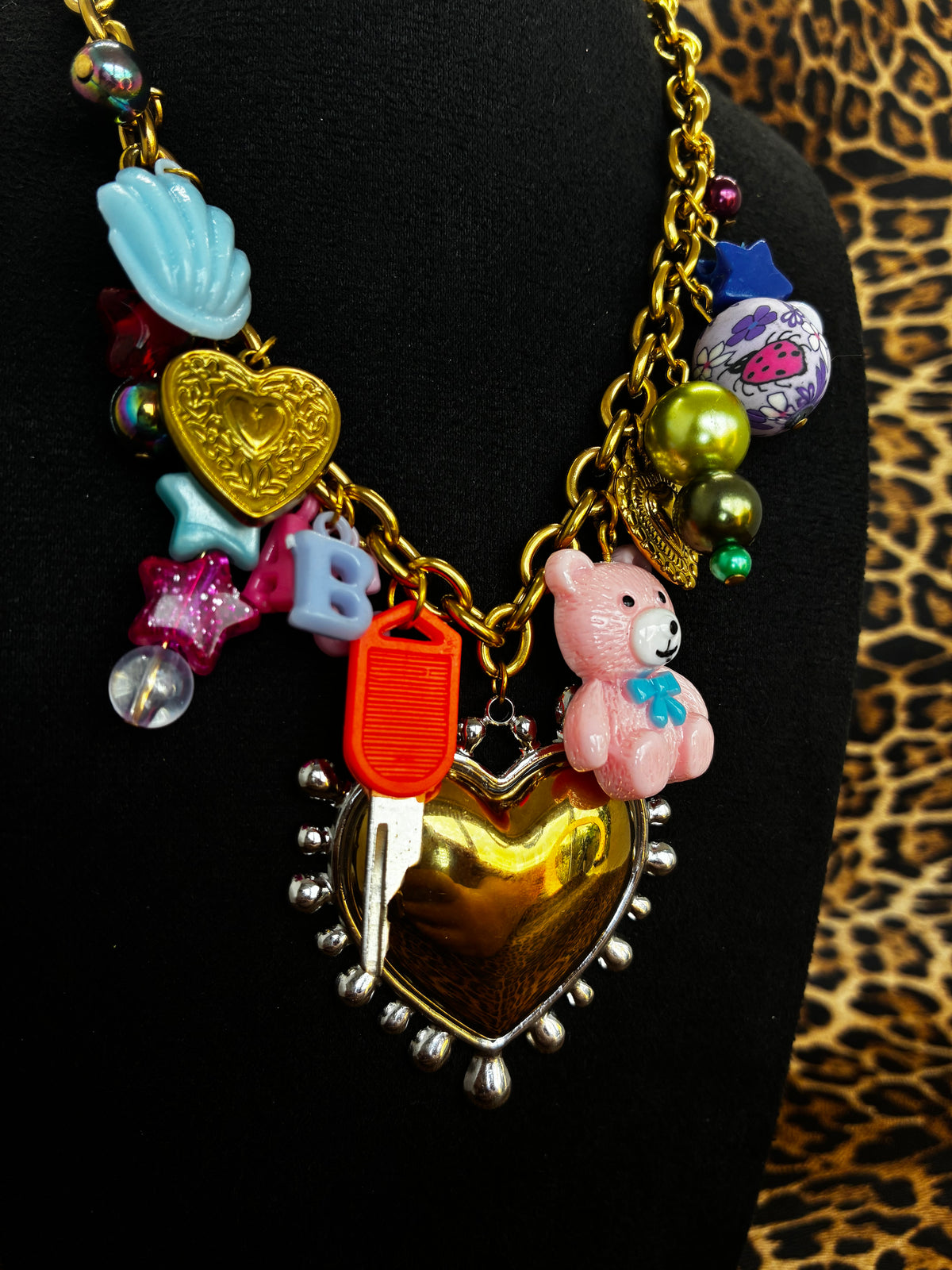 Gold ChaosCore Bear Key Necklace