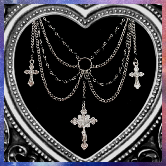 Lilith Black Chain Bead Necklace