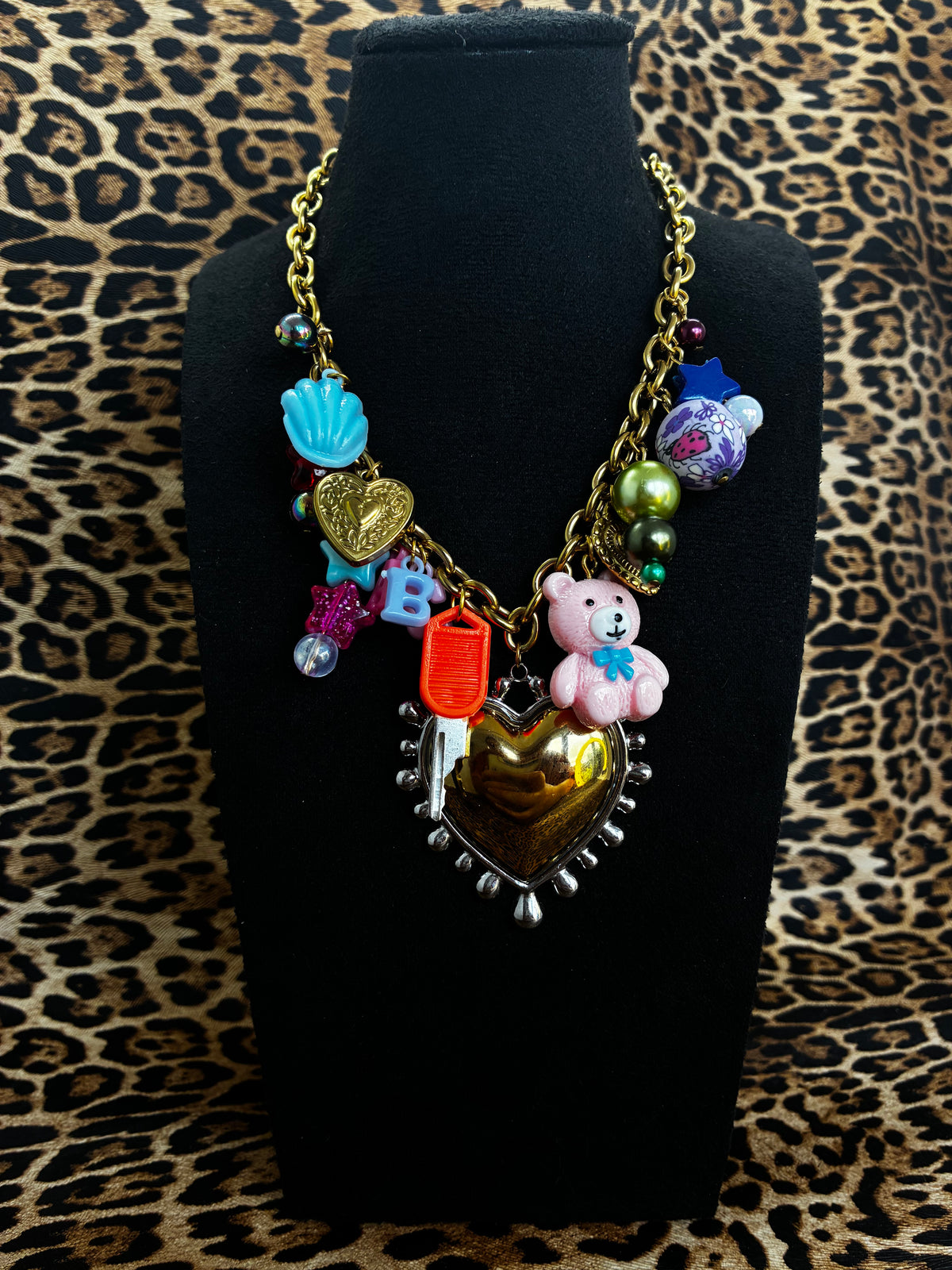 Gold ChaosCore Bear Key Necklace