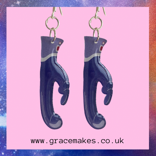 Purple Dildo Earrings