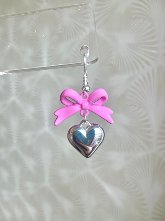 Pink Bow Earrings