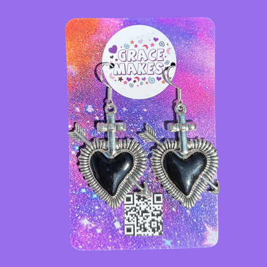 Black Cross Heart